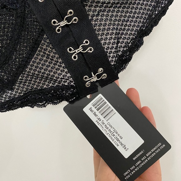 Pretty Little Thing Black Mesh and Lace Bra BNWT - Picture 4 of 5